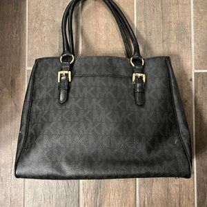 Michael Kors Authentic MK signature monogram logo brown tote